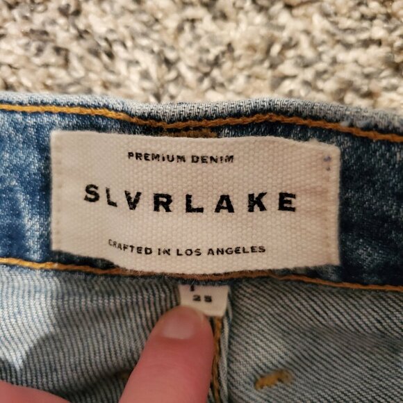 Slvrlake London High Rise Straight Jeans Runyon Wash 25 - Picture 3 of 4
